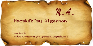 Macskásy Algernon névjegykártya